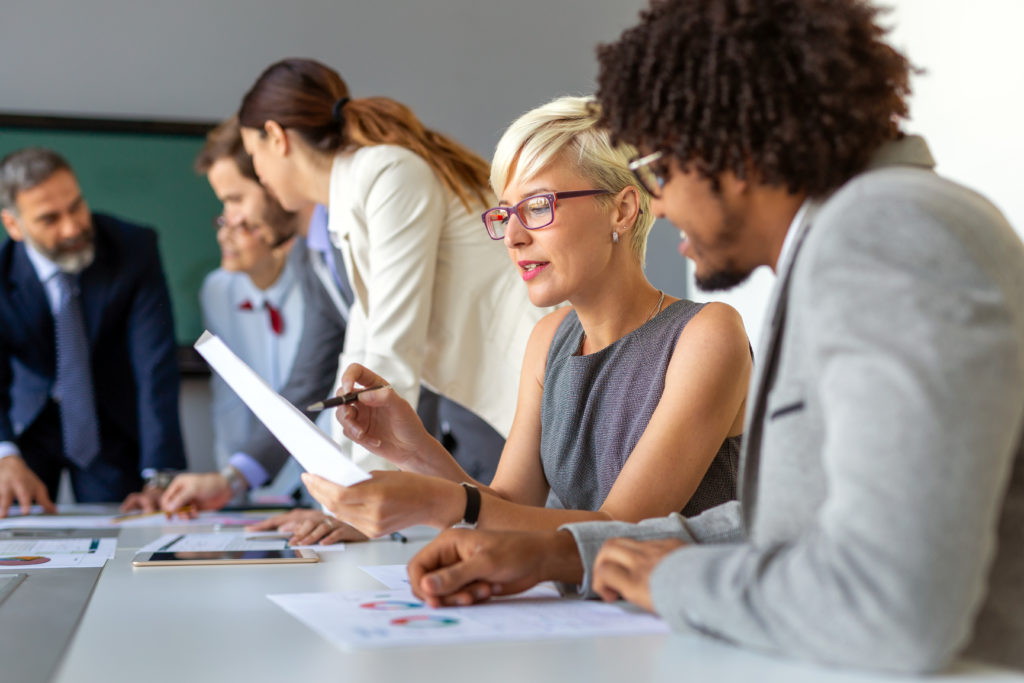 Individuals in a meeting